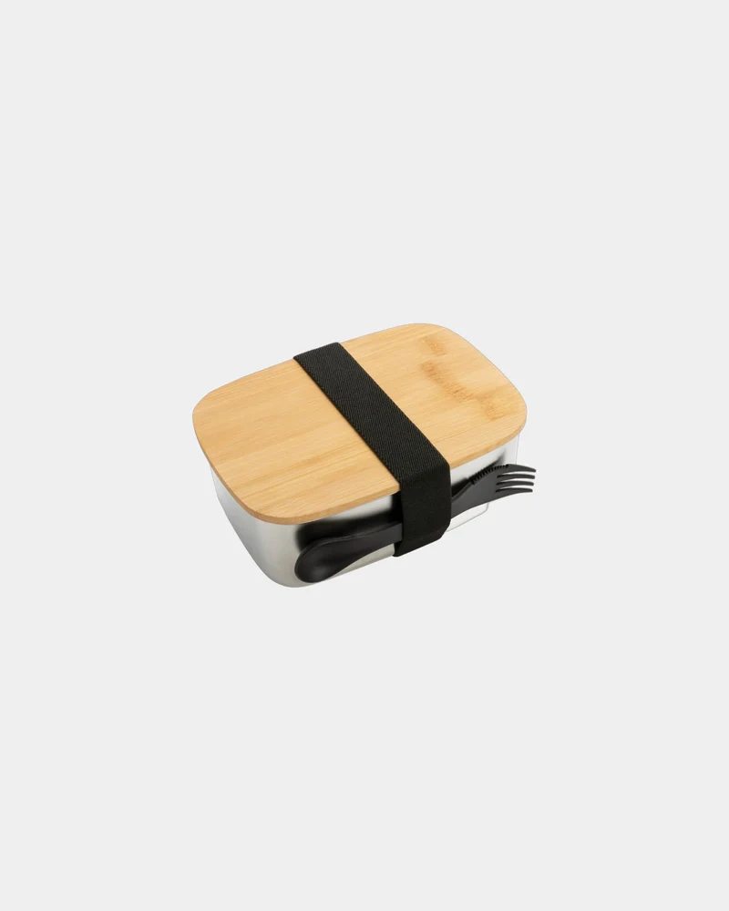 Boîte à lunch inox avec couvercle bambou 0,9L