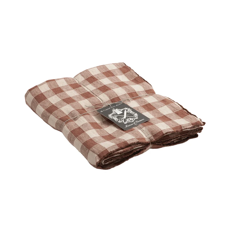 Nappe Bourdon Toile Vichy Vintage - Litchi/Bourdon Litchi