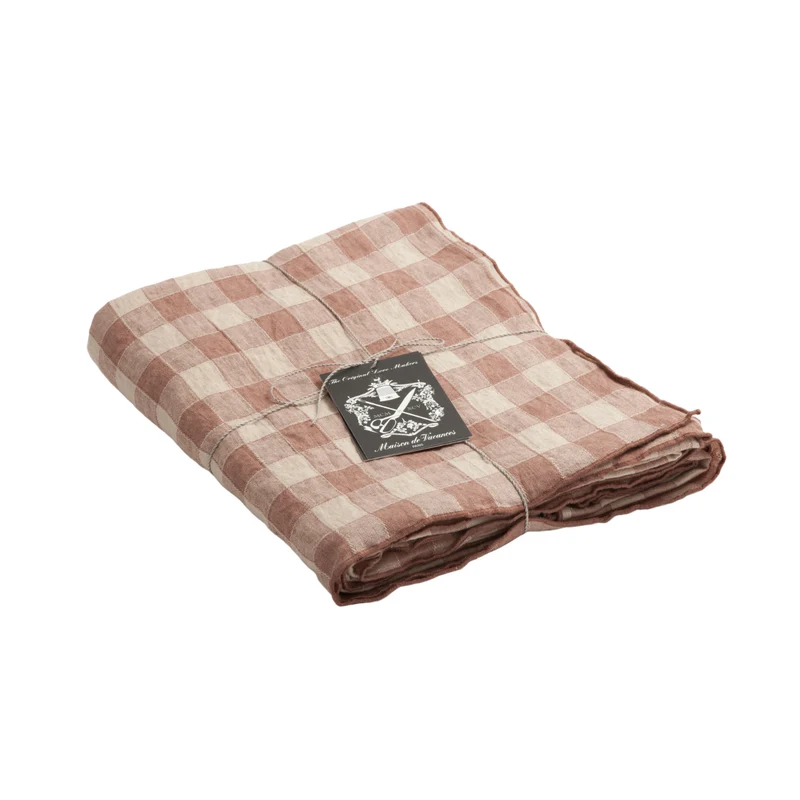 Nappe Bourdon Toile Vichy Vintage - Bois de Rose/Bourdon Bois de Rose