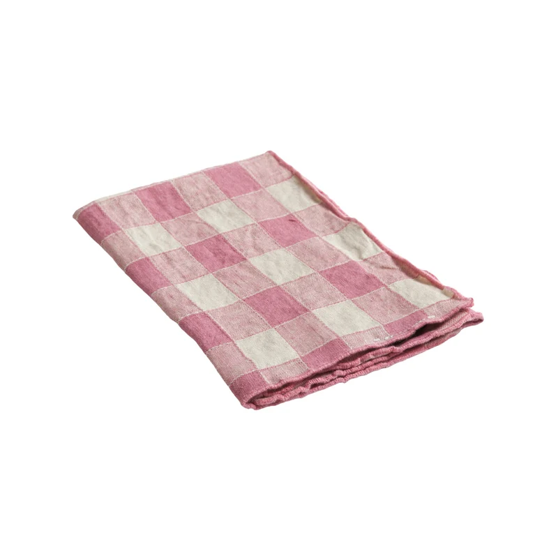 Serviette Bourdon Toile Vichy Vintage - Rose Zizi/Bourdon Rose Zizi