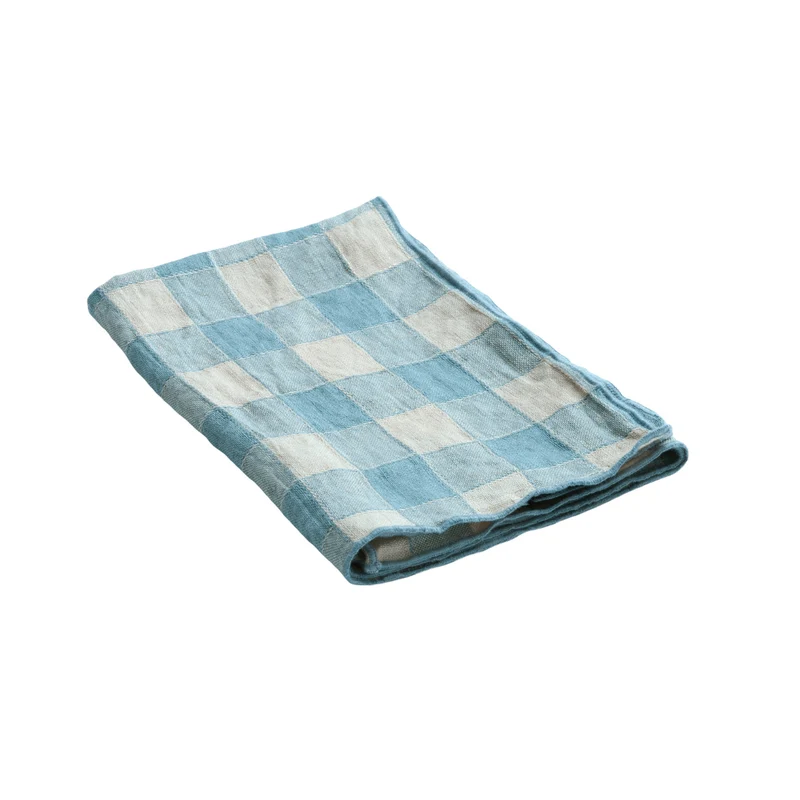 Serviette Bourdon Toile Vichy Vintage - Nuage/Bourdon Nuage