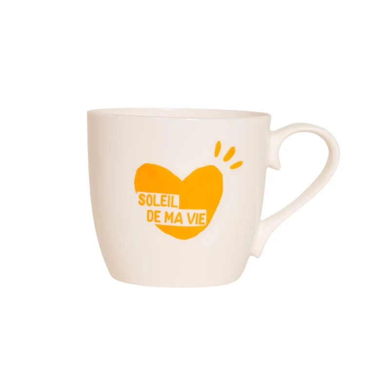 Mug Coeur Le soleil de ma vie - Jaune