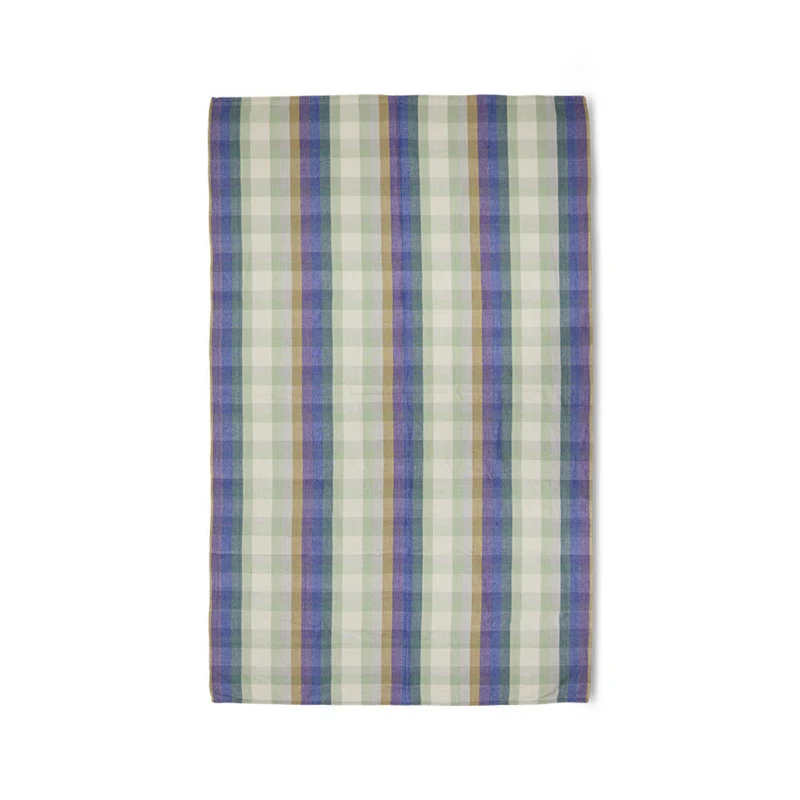 Nappe Vida Carreaux - Mint/Cobalt 140x220 cm