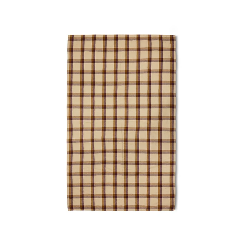Nappe Vida Carreaux - Chestnut/Cream 140x220 cm