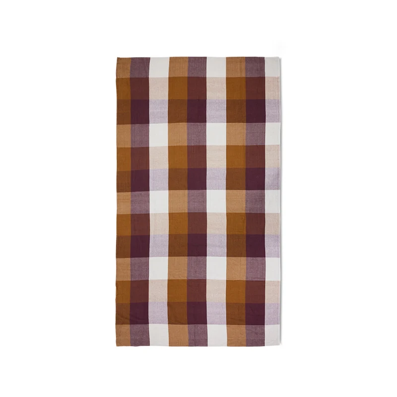 Nappe Vida Carreaux - Amber/Burgundy 140x220 cm