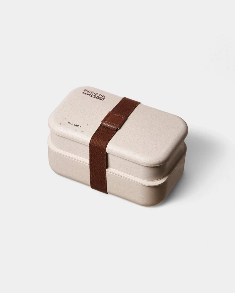 Lunchbox 2 étages en fibre de bois à personnaliser