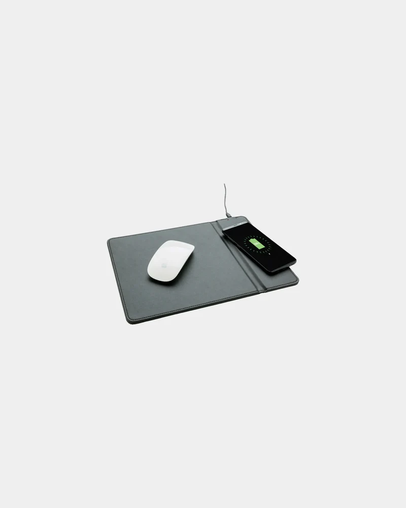 Tapis de souris PU avec chargeur induction 5W à personnaliser