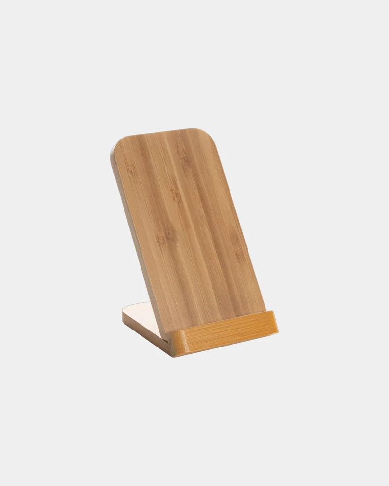 Support téléphone induction bambou 5W à personnaliser