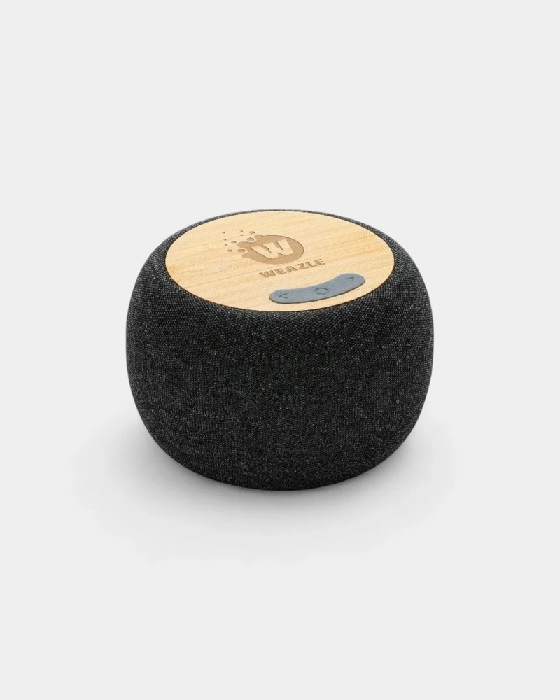 Enceinte 5W en plastique recyclé RCS et bambou à personnaliser