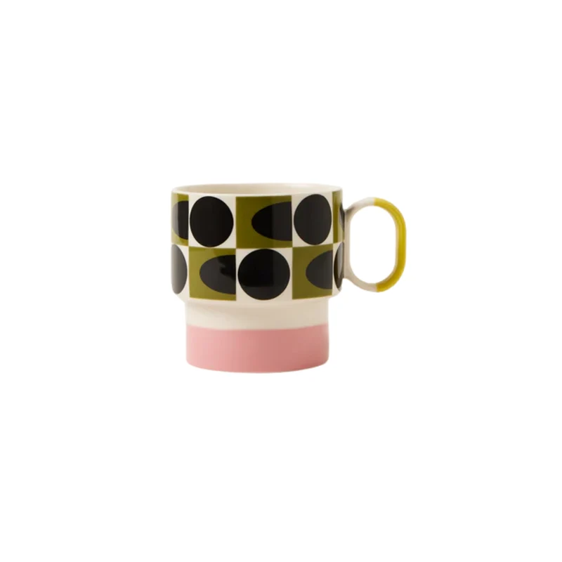 Mug Carré Ovale à pois Rose - Orla Kiely