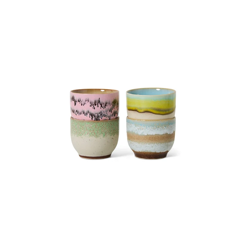Set de 4 tasses café 70s Déco
