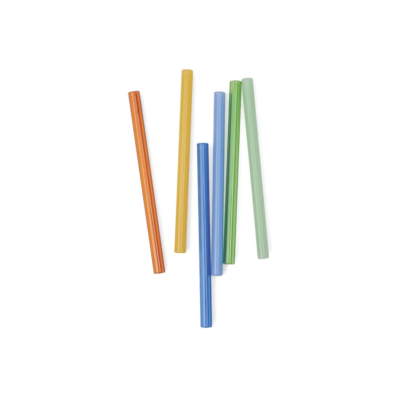 Set de 6 pailles Colorées en Verre Whistler