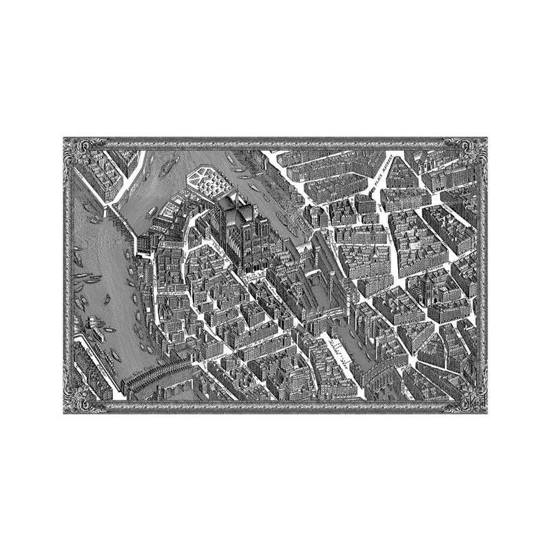 Set de table vinyle plan de Paris Turgot - Notre Dame