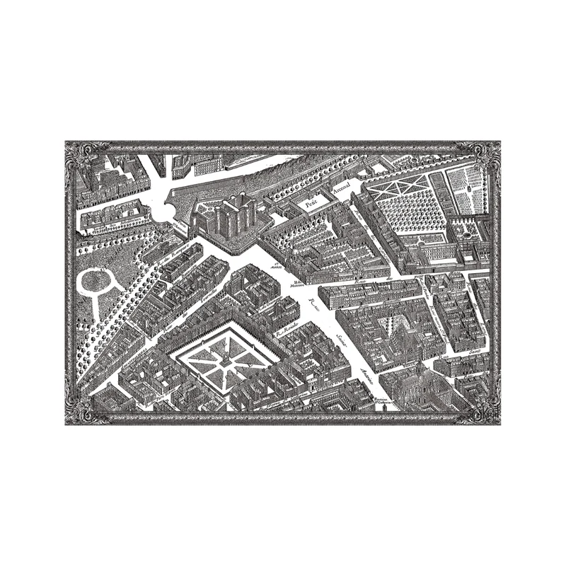 Set de table vinyle plan de Paris Turgot - La Bastille