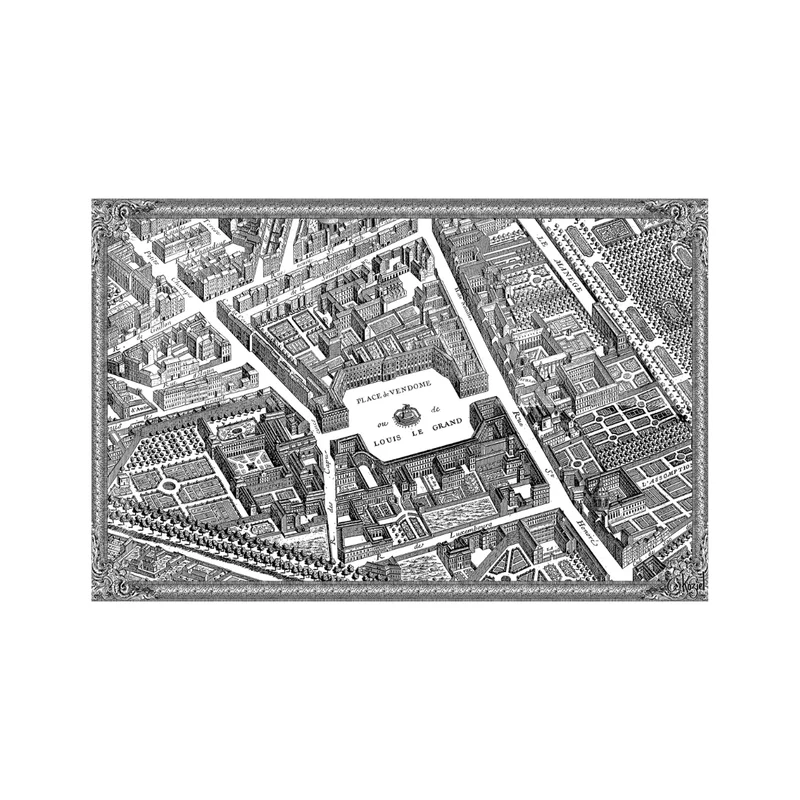 Set de table vinyle plan de Paris Turgot - Vendôme