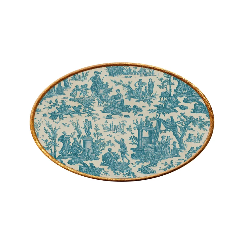 Set de table ovale Offrande à l'amour - Toile de Jouy