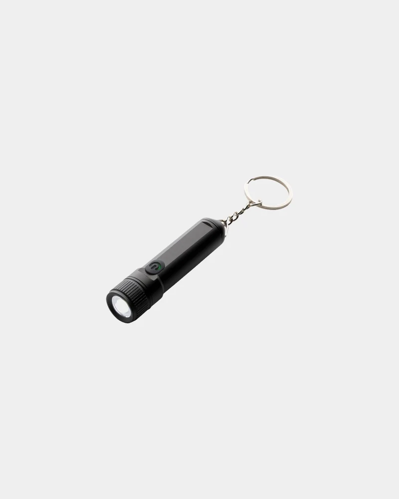 Porte-clés torche rechargeable aluminium recyclé à personnaliser