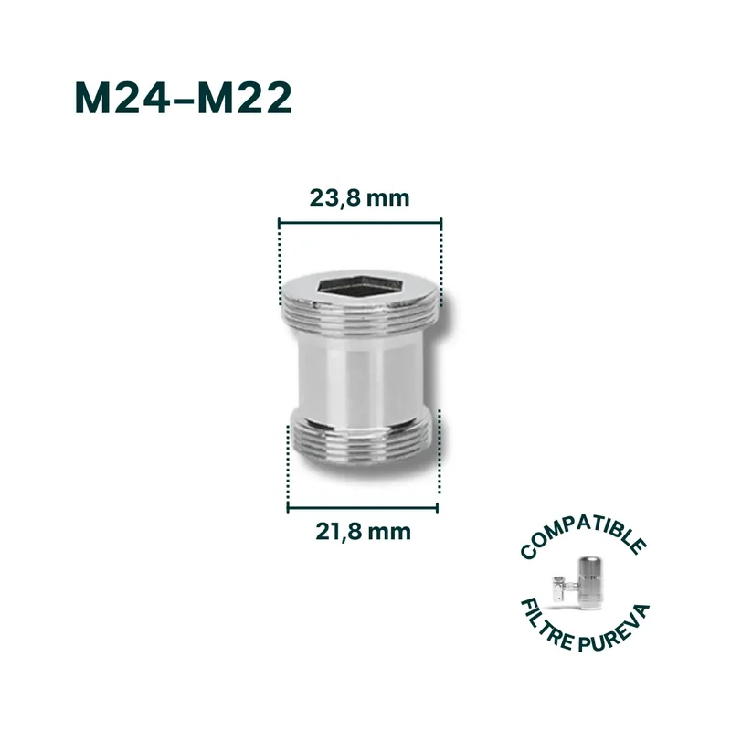 Adaptateur M24-M22 pour robinet (inclus)