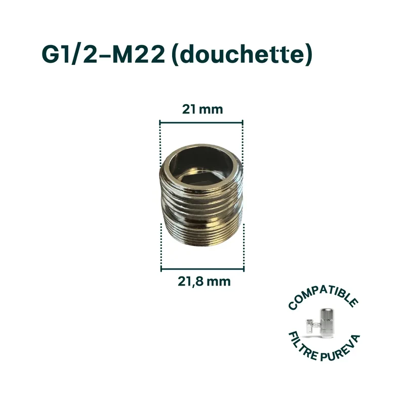 Adaptateur G1/2-M22 pour robinet (inclus)