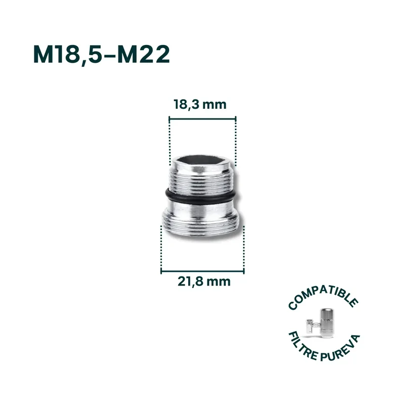 Adaptateur M18,5-M22 pour robinet (inclus)
