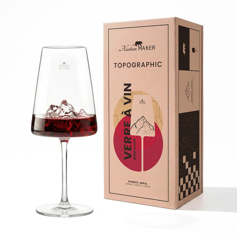 Coffret Verre à vin topographic Everest