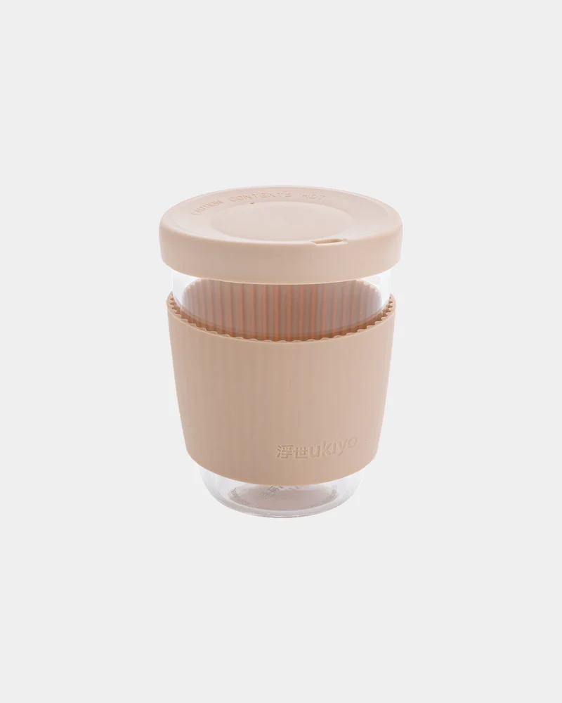 Verre 360ml borosilicaté avec couvercle à personnaliser