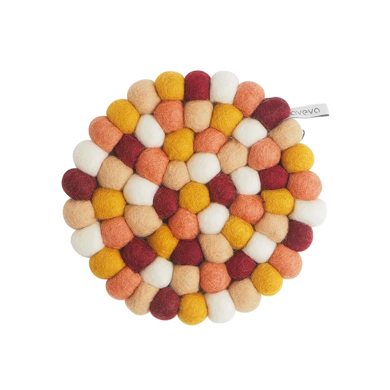 Dessous de plat rond en laine