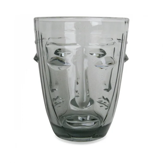 Verre à eau visage - Gris