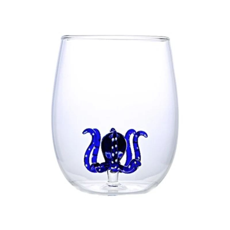 Verre pieuvre - Bleu