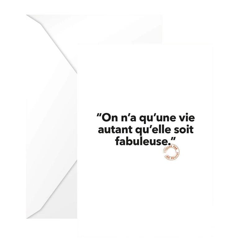 Carte Postale Loic Prigent On n'a qu'une vie