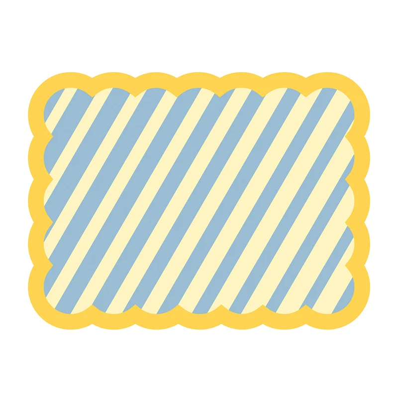Set de table Biscotti à Rayures - 38 cm x 48 cm - Bleu & Jaune