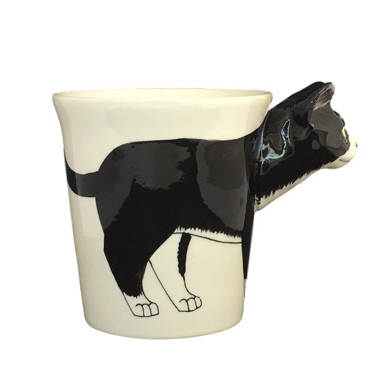 Tuxedo Cat Hand Painted Coffee Mug