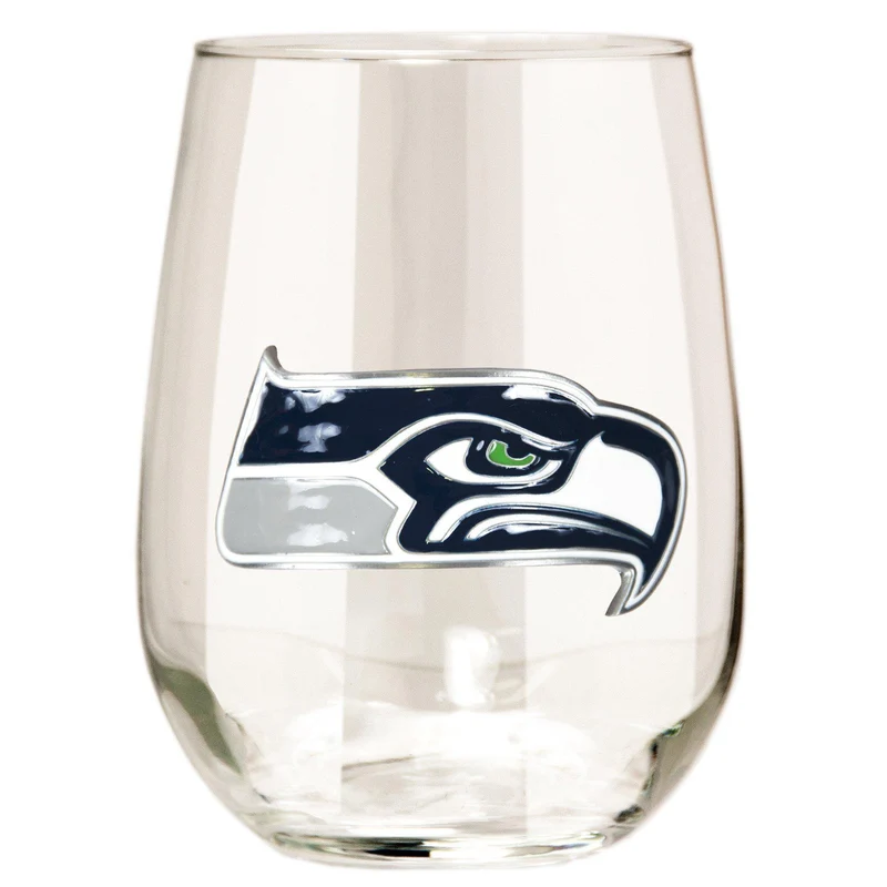 Seattle Seahawks 15 oz. Stemless Wine Glass - (Set of 2)