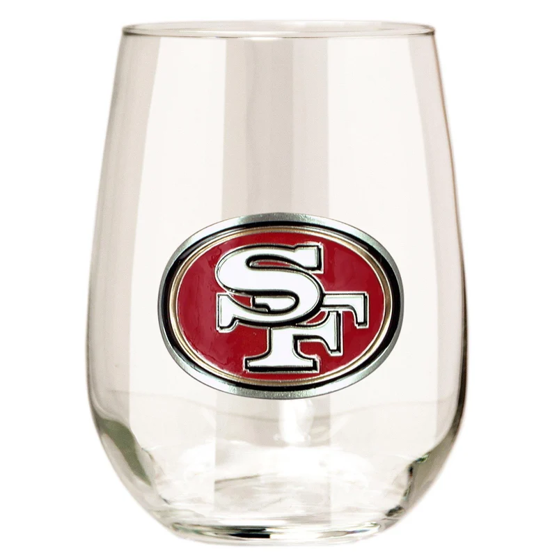 San Francisco 49ers 15 oz. Stemless Wine Glass - (Set of 2)