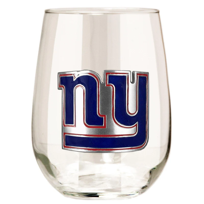 New York Giants 15 oz. Stemless Wine Glass - (Set of 2)