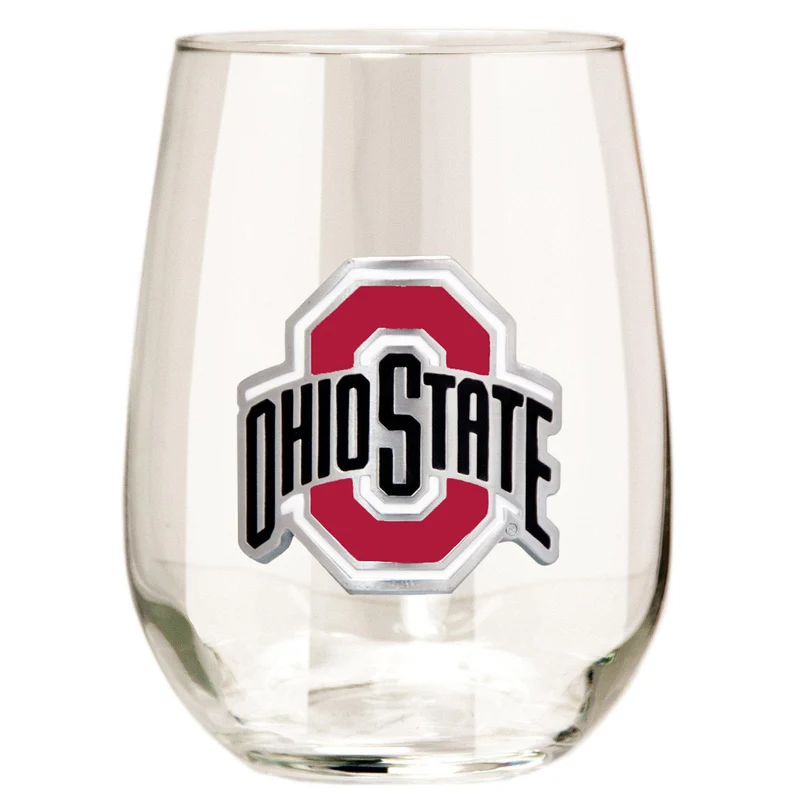 Ohio State Buckeyes 15 oz. Stemless Wine Glass - (Set of 2)