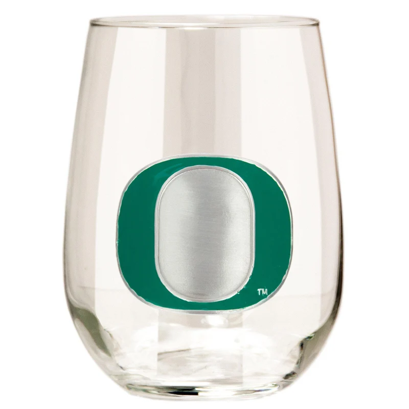 Oregon Ducks 15 oz. Stemless Wine Glass - (Set of 2)