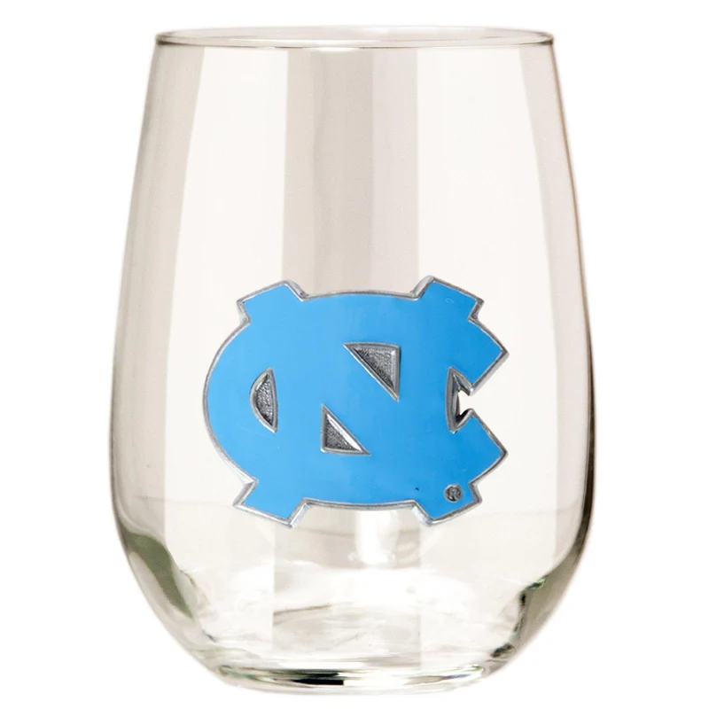 North Carolina Tar Heels 15 oz. Stemless Wine Glass - (Set of 2)