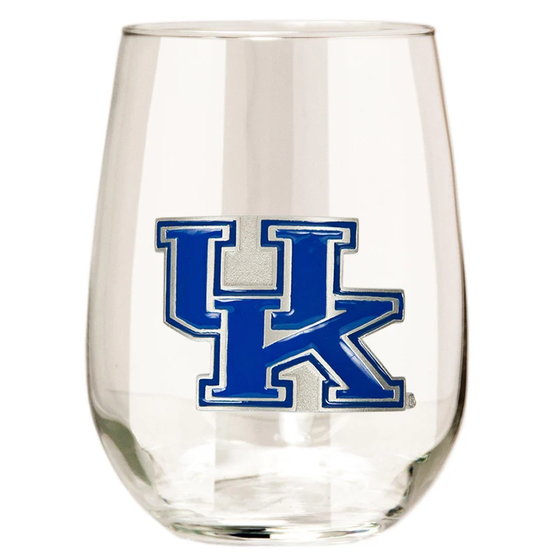Kentucky Wildcats 15 oz. Stemless Wine Glass - (Set of 2)