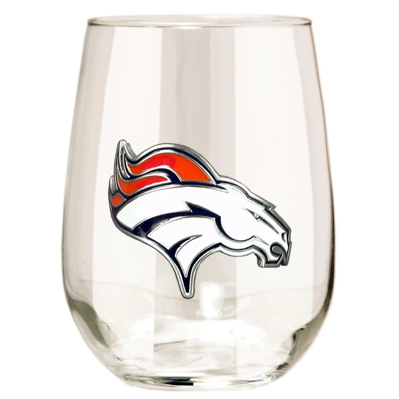 Denver Broncos 15 oz. Stemless Wine Glass - (Set of 2)