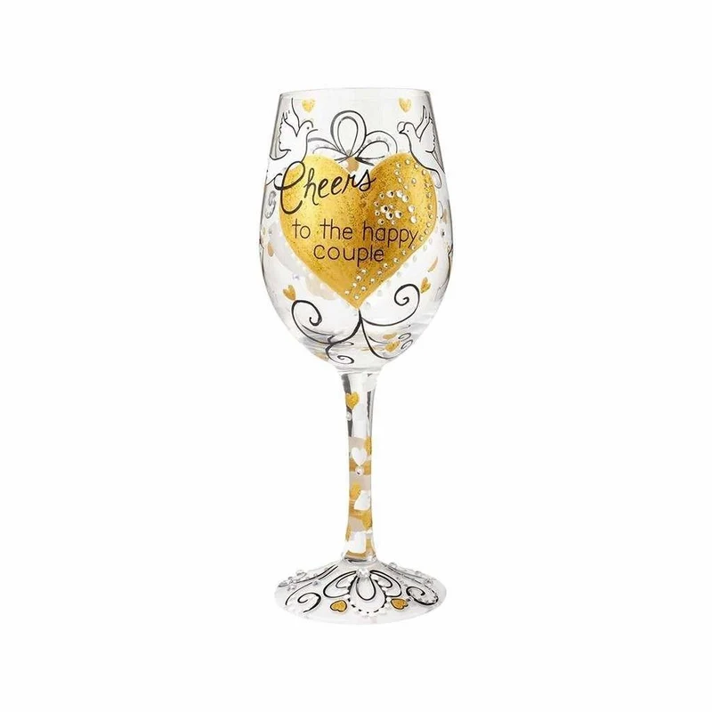 Cheers To The Happy Couple Wine Glass by Lolita®