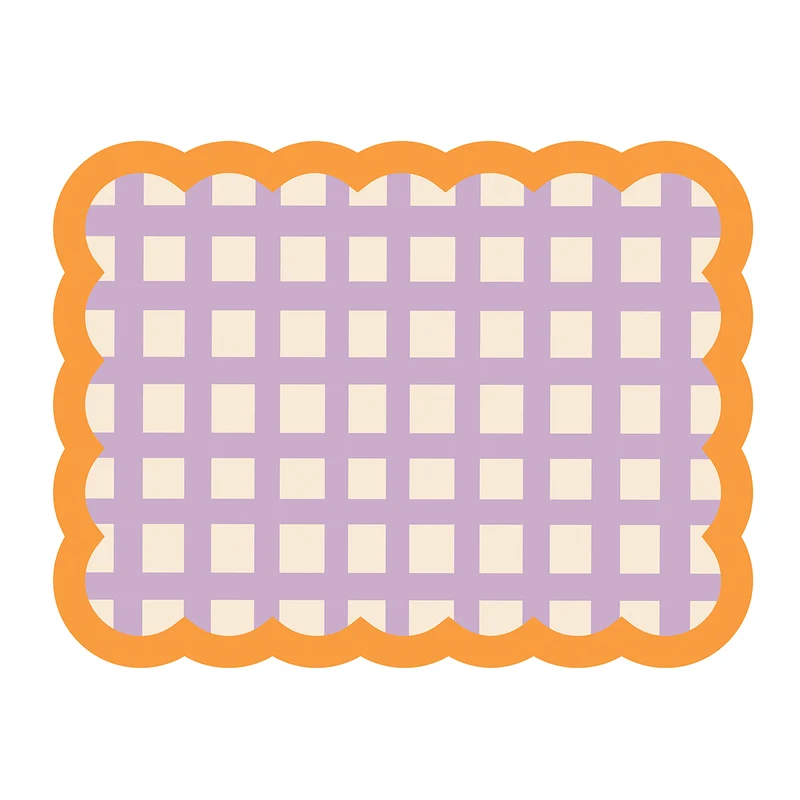 Set de table Biscotti à Carreaux - 38 cm x 48 cm - Lilas & Orange