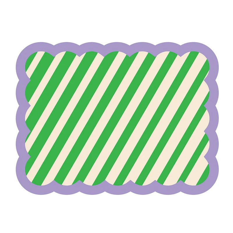 Set de table Biscotti à Rayures - 38 cm x 48 cm - Vert & Violet