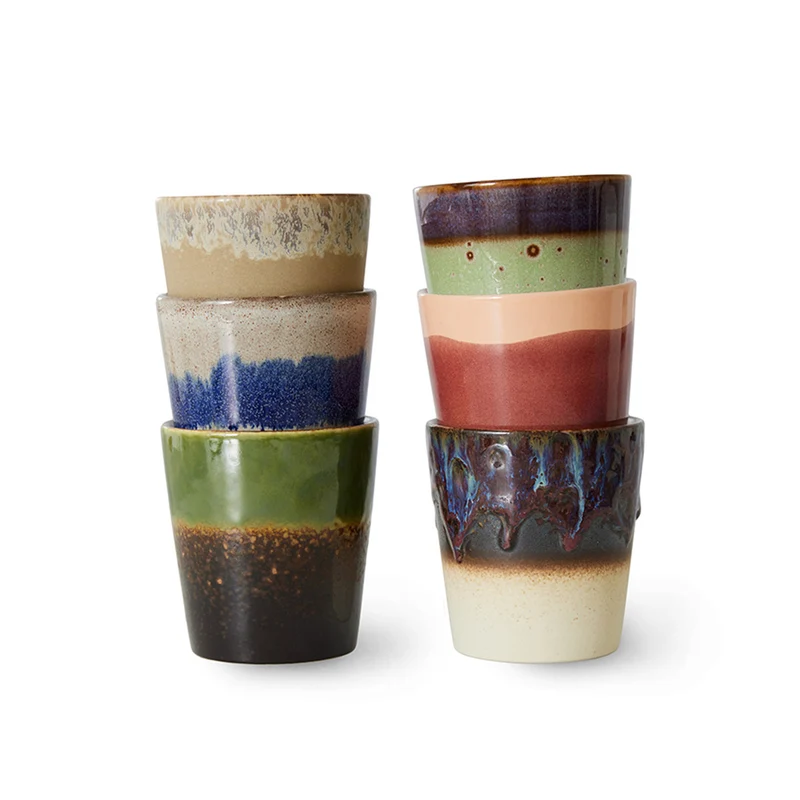 Set de 6 Mugs 70's Grounding en céramique