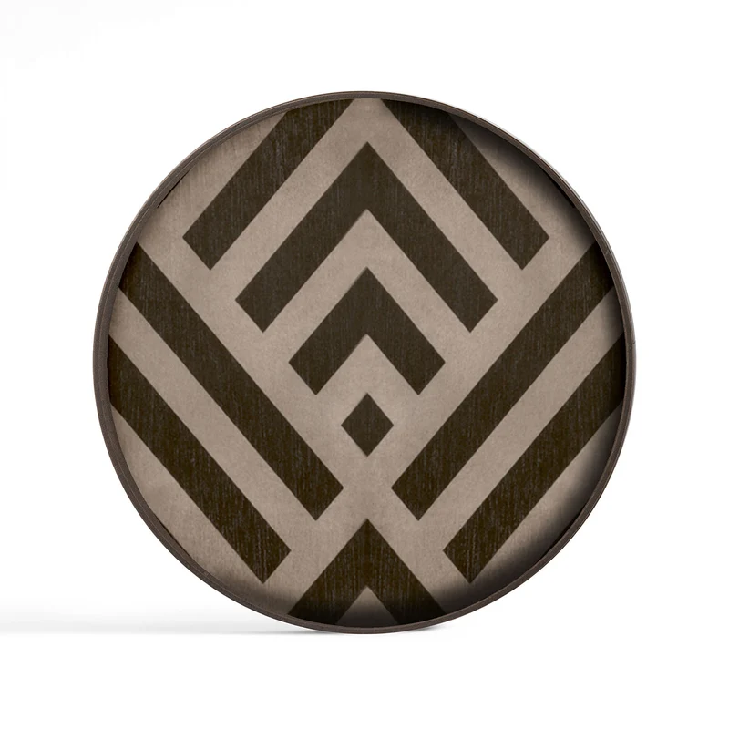Vide-poche en bois - Graphite Chevron - 30 x 30 cm