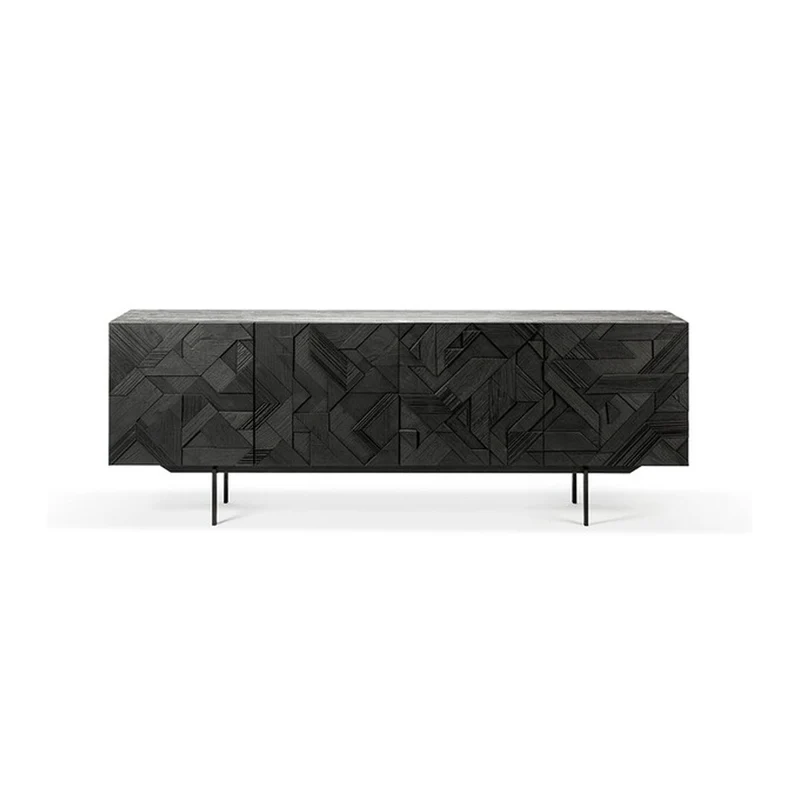 Buffet Graphic en teck verni - 4 portes