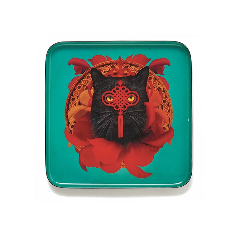 Vide-poche carré Chachino en fer - 15 × 15 cm