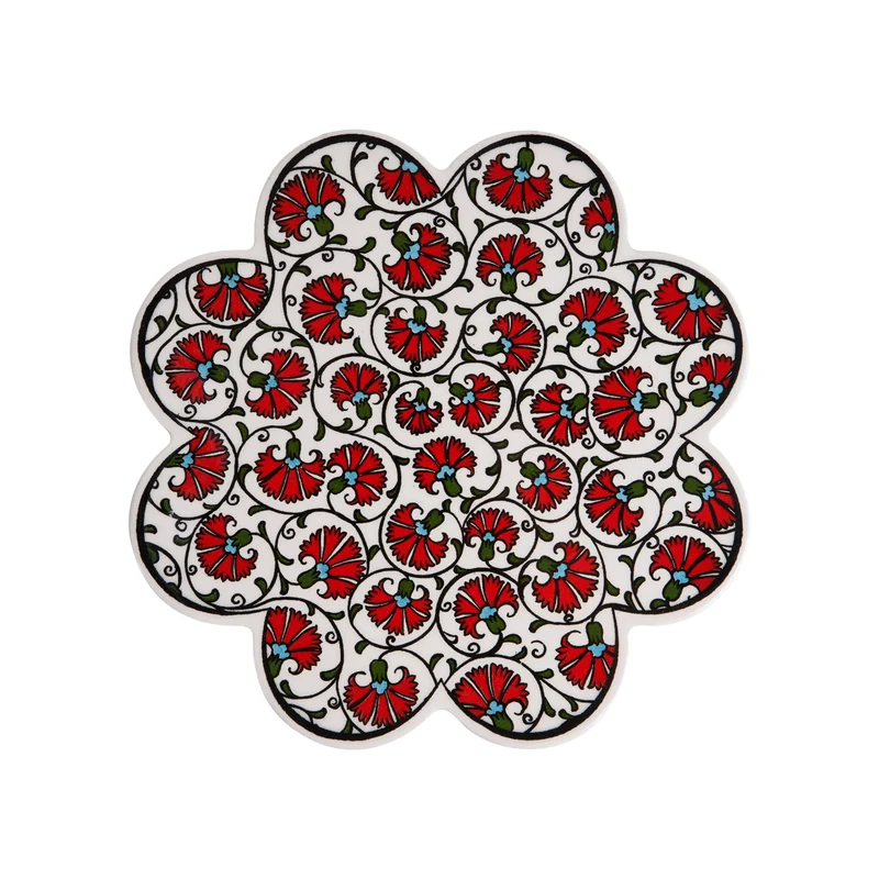 Dessous de Plat En Forme De Fleur - Rouge