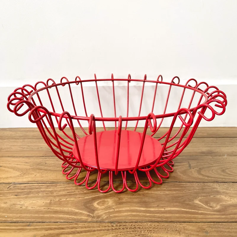 Coupe à fruits années 70 rouge