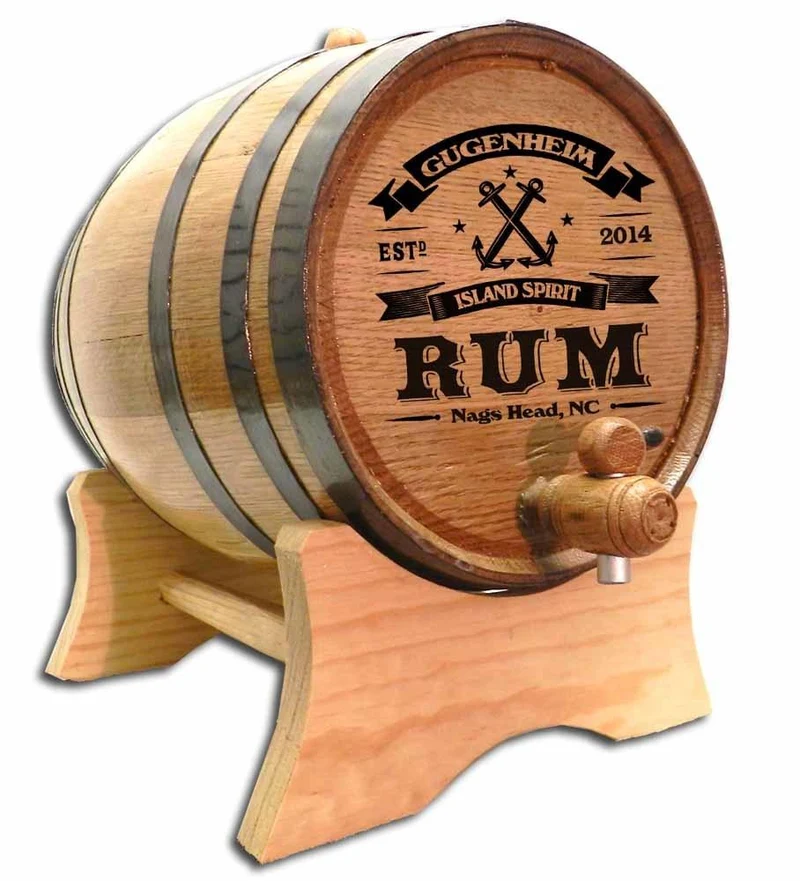 Anchor Rum Oak Barrel With Stand- Personalized